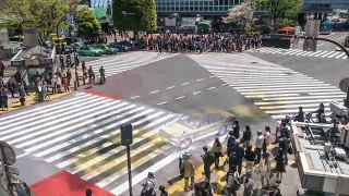 行人穿过东京涩谷视频素材模板下载
