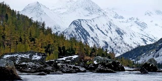 阿尔泰山脉中下游的多恩斯科湖之间的流动