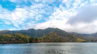 延时:日本枥木县日光湖上的由木湖视频素材模板下载