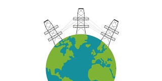 地球上的能量塔高清动画