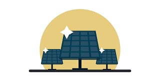 太阳能板下的太阳高清动画