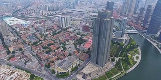 航拍现代建筑和城市景观，天津，中国