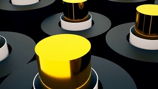 许多3D闪亮的圆柱体，抽象的计算机生成的背景，3D渲染视频素材模板下载
