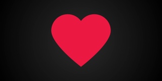 红色简单的心，这是爱和健康的象征，抽象的3D电脑生成的背景
