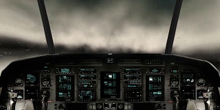 在穿越云层的飞船驾驶舱里