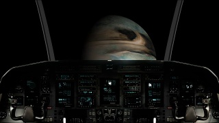 在驶向未知星球的飞船驾驶舱里视频素材模板下载