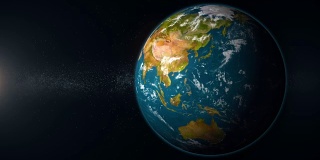 地球母亲在太空中旋转