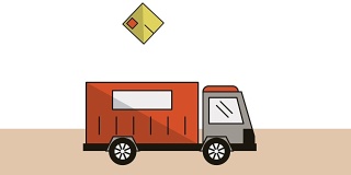 卡车与箱子送货服务动画