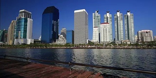 泰国曼谷，Benjakitti公园，曼谷市景