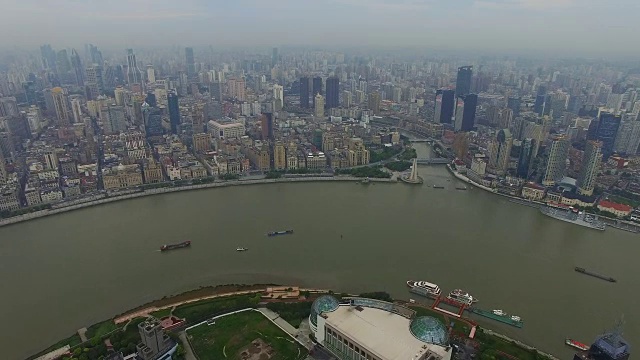 鸟瞰图外滩和上海天际线，上海。中国。