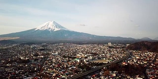 富士山鸟瞰图，川口町，藤吉田，日本