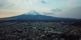 富士山鸟瞰图，川口町，藤吉田，日本