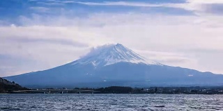 富士山冬季4K时间。富士山,日本