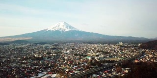 富士山鸟瞰图，川口町，藤吉田，日本