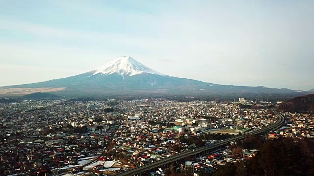 富士山鸟瞰图，川口町，藤吉田，日本