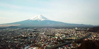 富士山鸟瞰图，川口町，藤吉田，日本