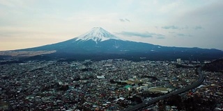 富士山鸟瞰图，川口町，藤吉田，日本