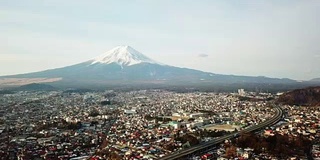 富士山鸟瞰图，川口町，藤吉田，日本