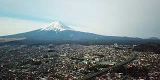 富士山鸟瞰图，川口町，藤吉田，日本