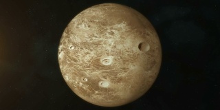现实行星冥王星在深空旋转。