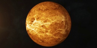现实行星金星在深太空旋转。