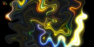 抽象彩色背景与视觉波油污点黑色，3d渲染电脑生成