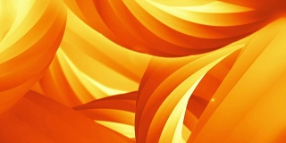 用旋转的3D物体抽象橙色背景