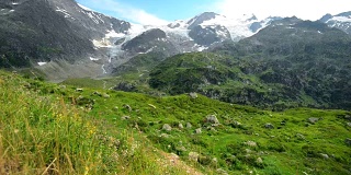 瑞士阿尔卑斯山冰川。瑞士山风景。欧洲。