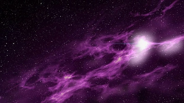 动画星系背景，缩小星云抽象背景，一个巨大的运动星系缓慢地向相机扩散，恒星在太空飞行。