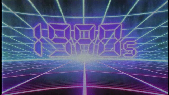 复古80年代VHS磁带视频游戏介绍景观矢量街机线框80年代4k