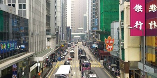 传统的电车在香港