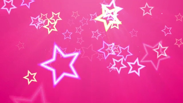 流行和可爱，可爱的粉红色星星Bound[7秒循环]