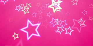 流行和可爱，可爱的粉红色星星Bound[7秒循环]