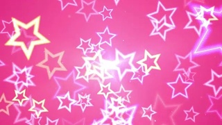流行和可爱，可爱的粉红色星星Bound[7秒循环]视频素材模板下载