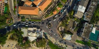 晴天普吉岛交通街道圈空中俯瞰4k时间流逝泰国