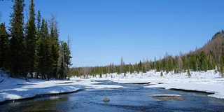 冬季，阿尔泰河被冰雪覆盖