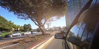 POV在加州开着车慢镜头