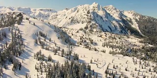 Mt Baker滑雪度假村椅子6个区域跟踪mogs鸟瞰图