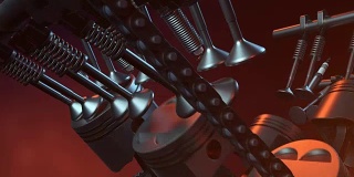 V6引擎里面，动画在运动。