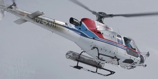 直升机载着滑雪者上山