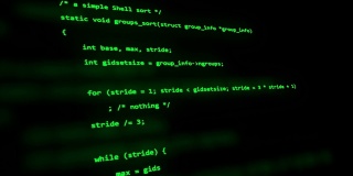 在电脑屏幕上工作的C语言程序代码