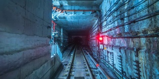4K时间流逝，新加坡城市的地下铁路快速运动