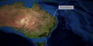 摄像机摇摄澳大利亚地图上的指示牌-邦达堡
