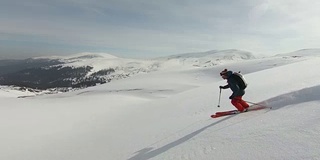 乡间滑雪下山