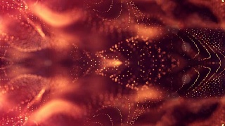 3d循环动画作为科幻小说背景发光粒子与景深和bokeh为vj循环。粒子形成线和面网格。V3红金视频素材模板下载