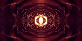 3d循环动画作为科幻小说背景发光粒子与景深和bokeh为vj循环。粒子形成线和面网格。V11红金