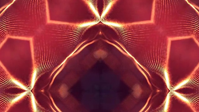 3d循环动画作为科幻小说背景发光粒子与景深和bokeh为vj循环。粒子形成线和面网格。V36红金