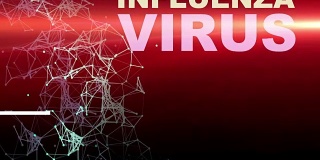 动画-流感病毒细胞图片，背景为光斑