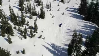 在雪山上拉雪车的人视频素材模板下载