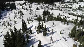 山地森林雪地摩托探险视频素材模板下载
